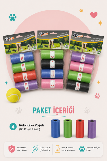 Dışkı Poşeti 4'Lü Paket